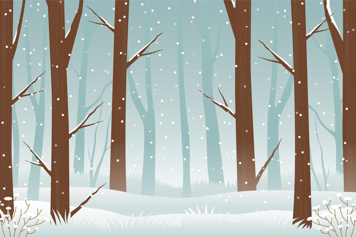 Winter Forest Jungle Background vector