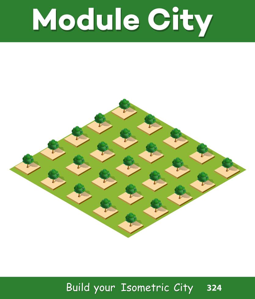 Isometric 3d trees forest vector