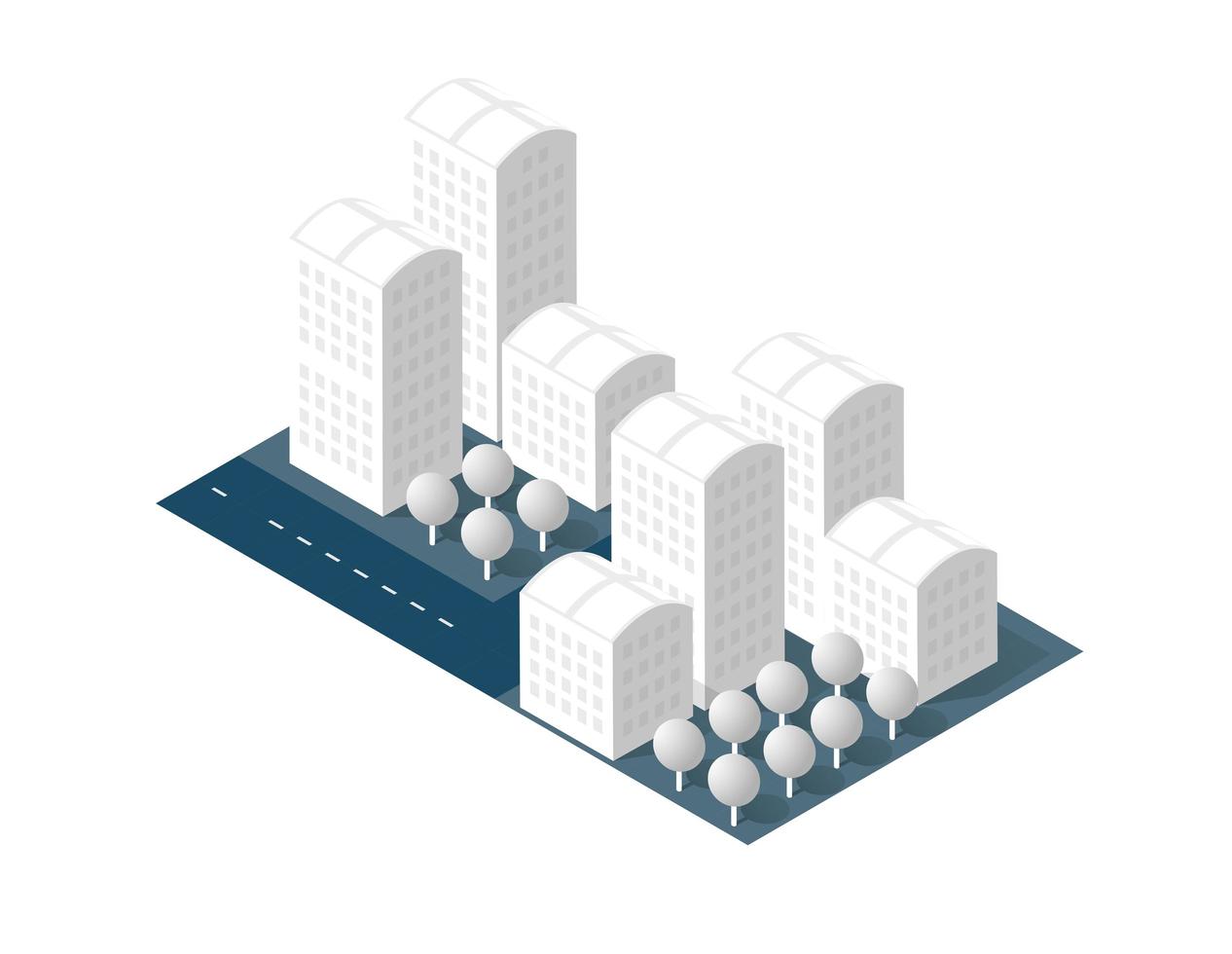 city on white design vector