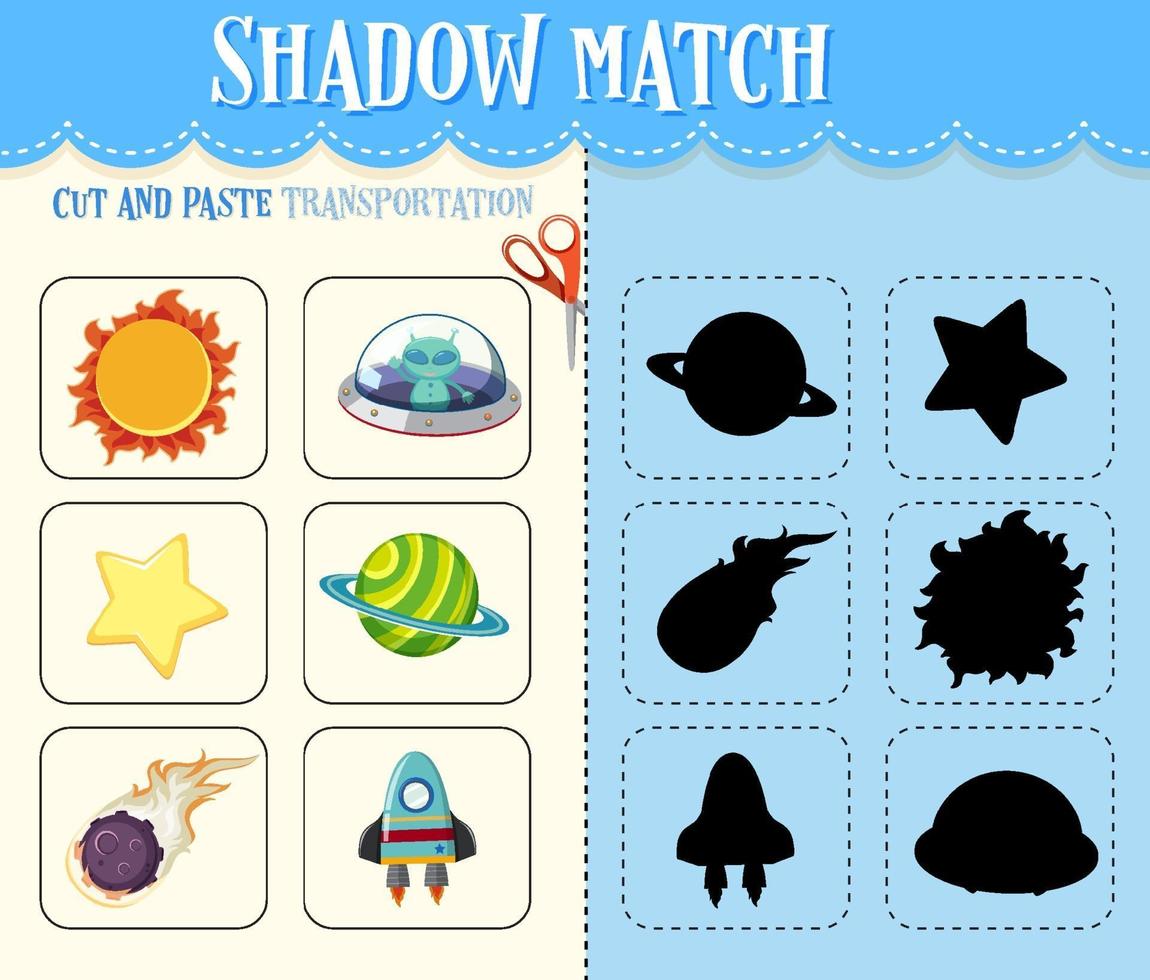 Shadow match game for kids vector