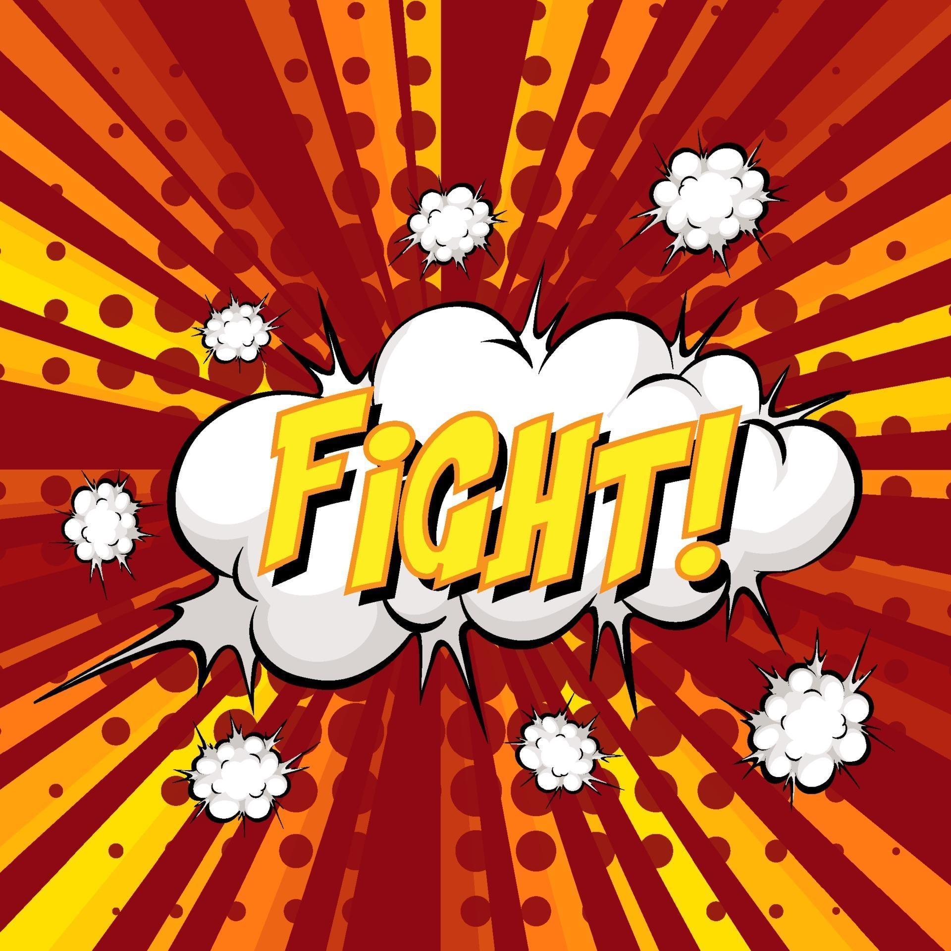 FIGHT wording comic speech bubble on burst 1928602 Vector Art at Vecteezy