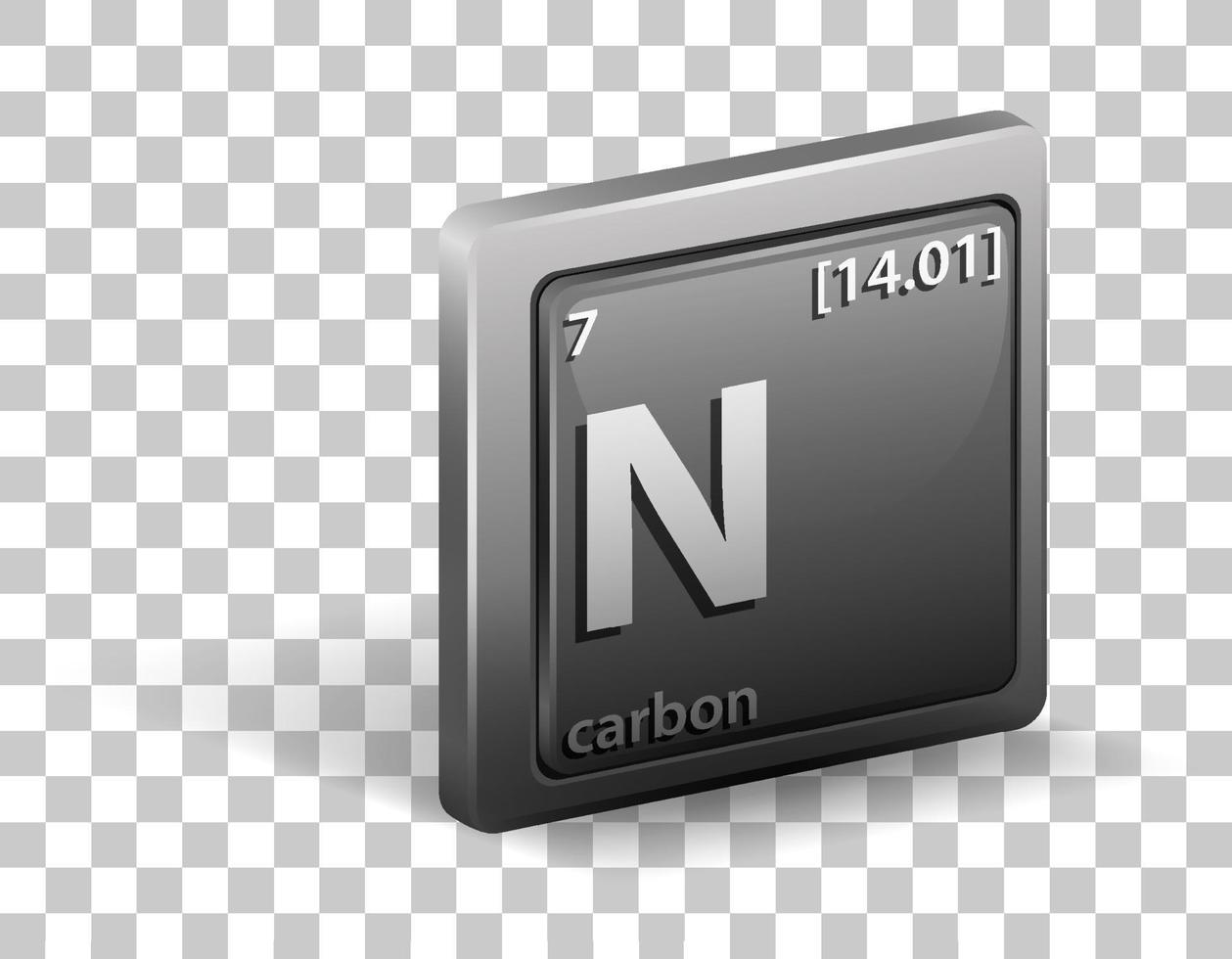 Carbon chemical element. Chemical symbol with atomic number and atomic mass. vector