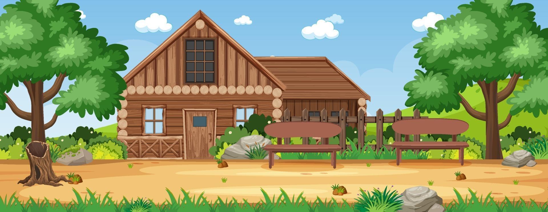 Rural countryside home landscape vector