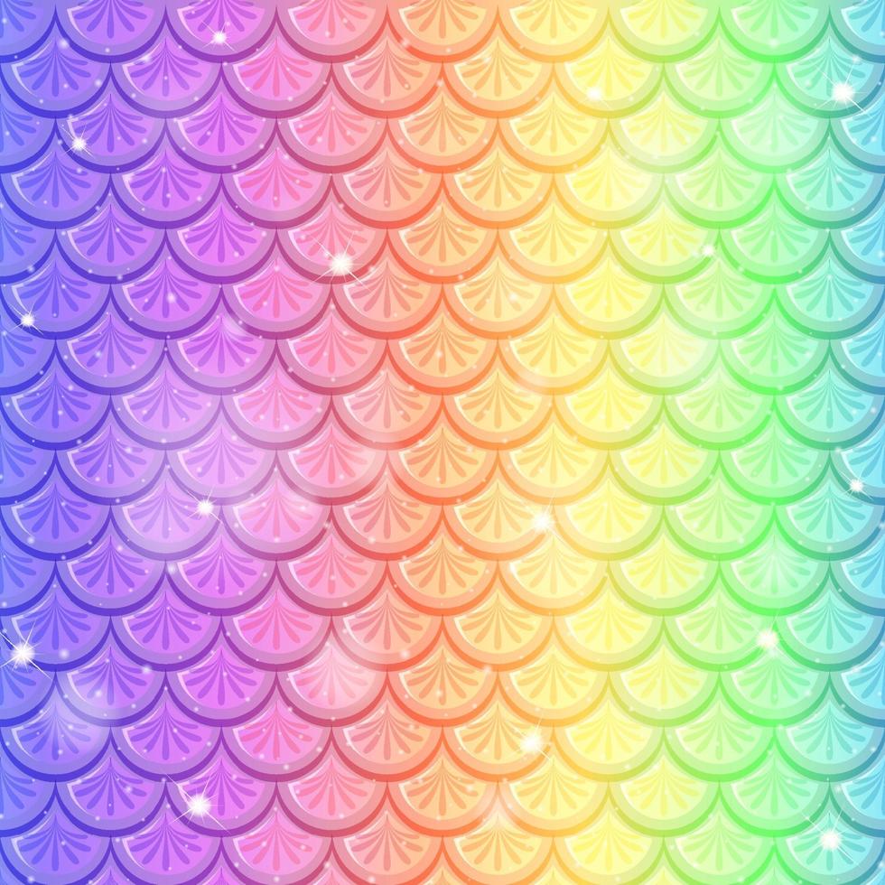 Rainbow fish scale seamless pattern background vector