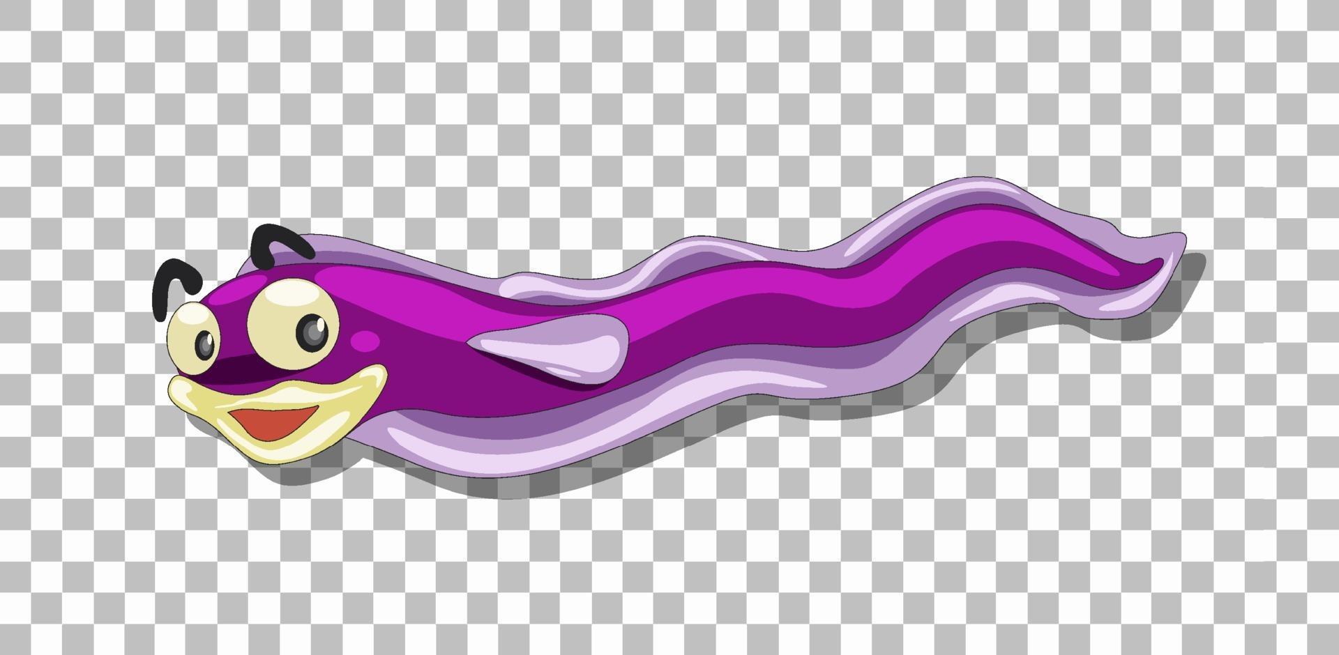 Cute eel carton character isolated on transparent background vector