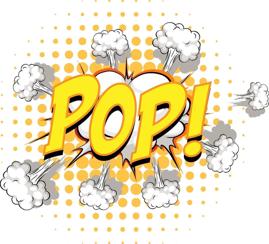 Comic speech bubble with pop text vector