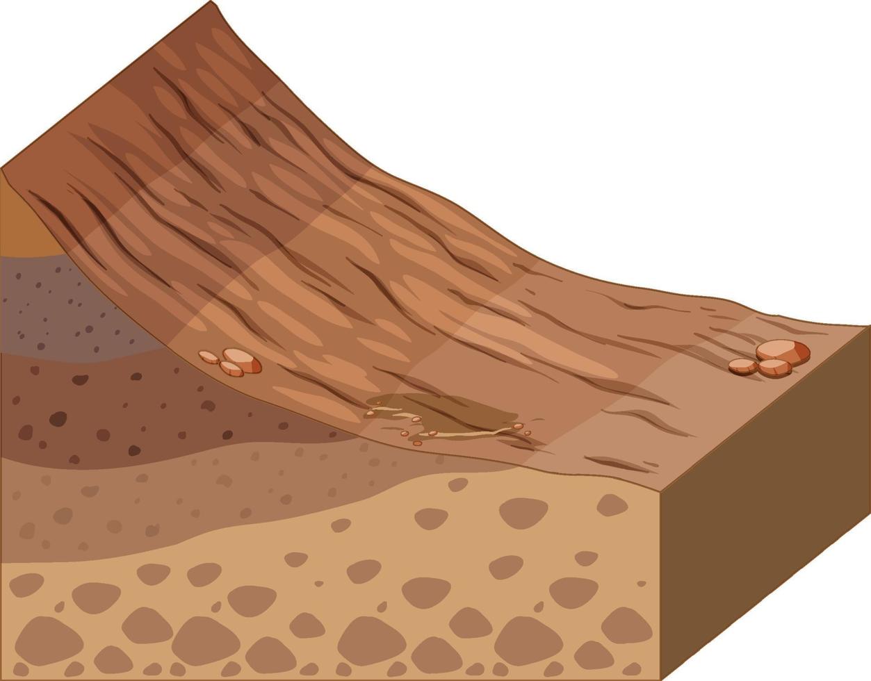 capa diferente de geología rocosa vector