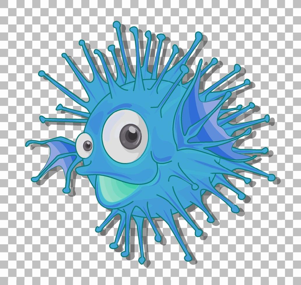 Cute urchin cartoon character isolated on transparent background vector