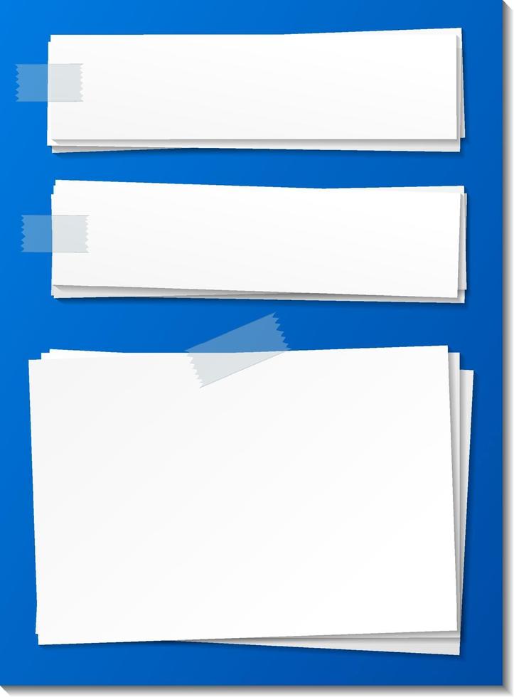 Set of empty sticky note paper template vector