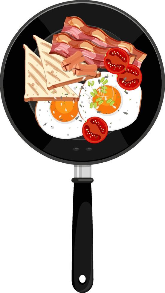 Breakfast in the pan isolated vector