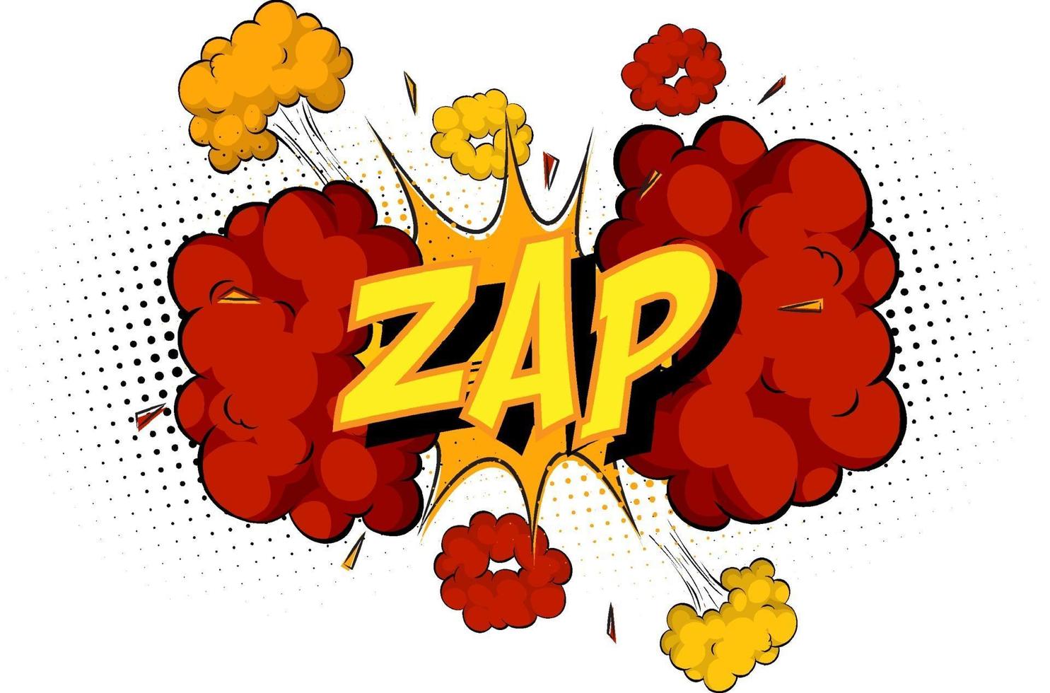 Word Zap on comic cloud explosion background vector
