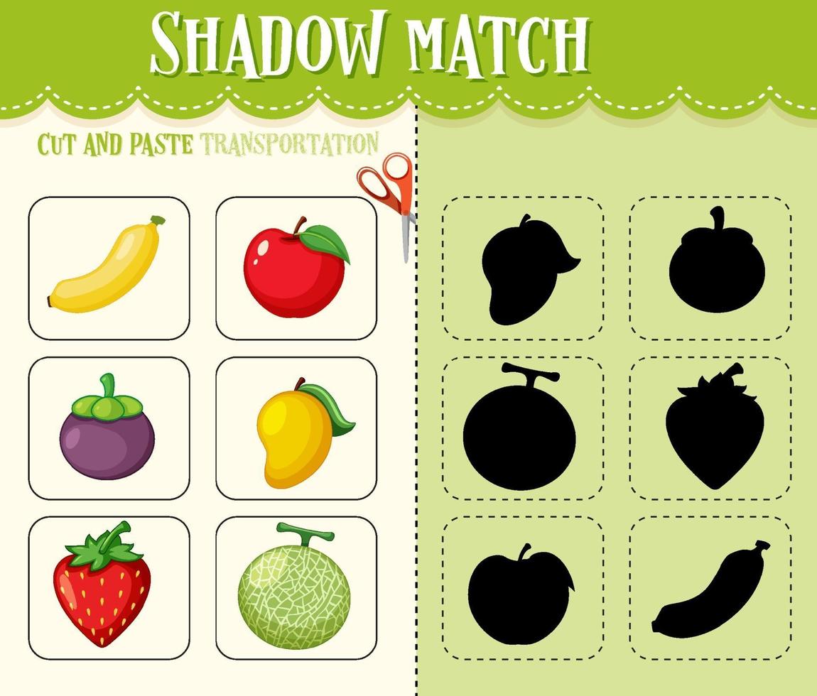 Shadow match game for kids vector