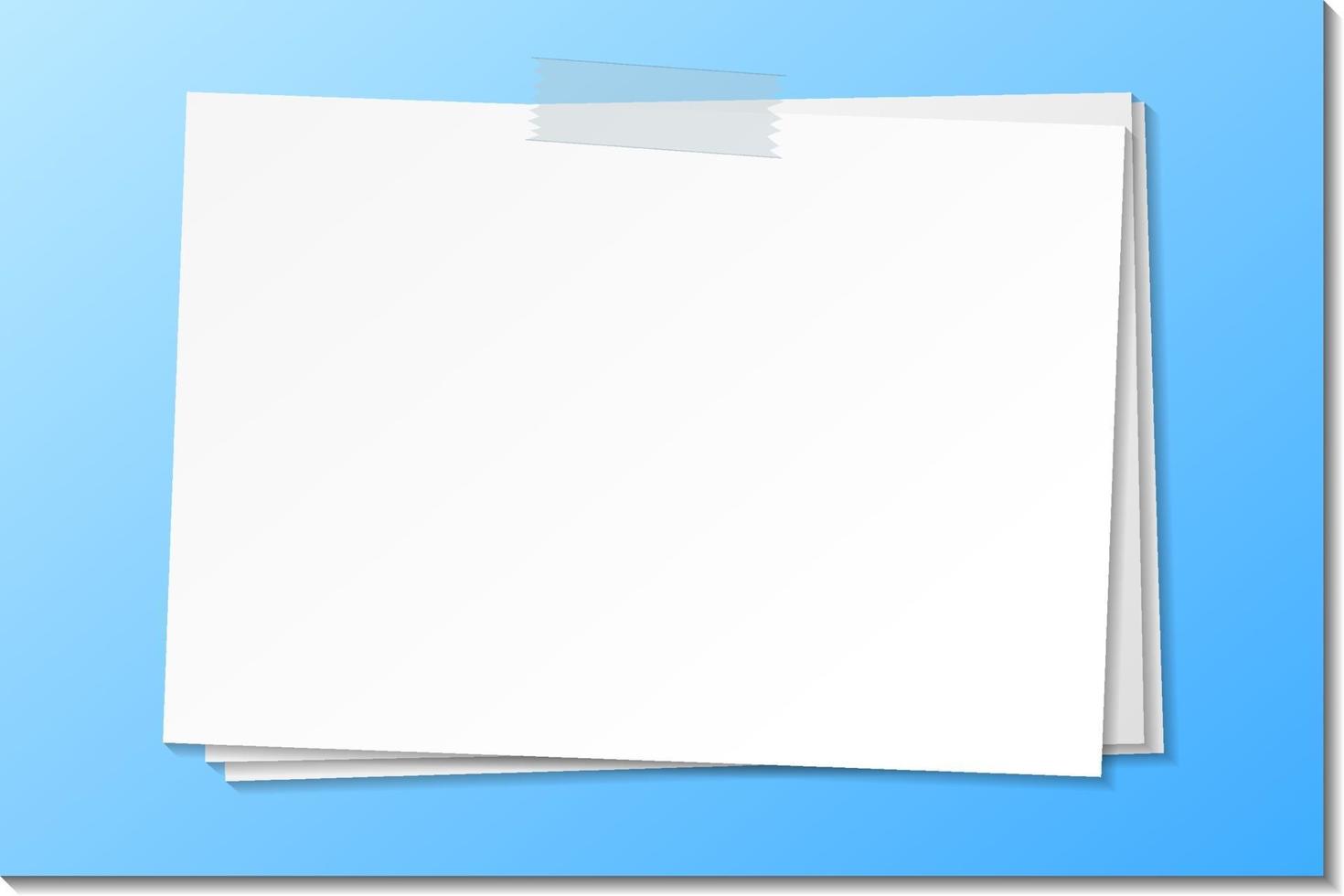 Empty paper note template stick with tape vector