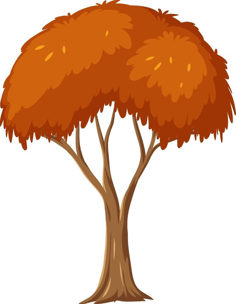 Isolated autumn tree on white background vector