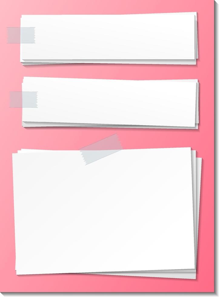 Set of empty sticky note paper template vector