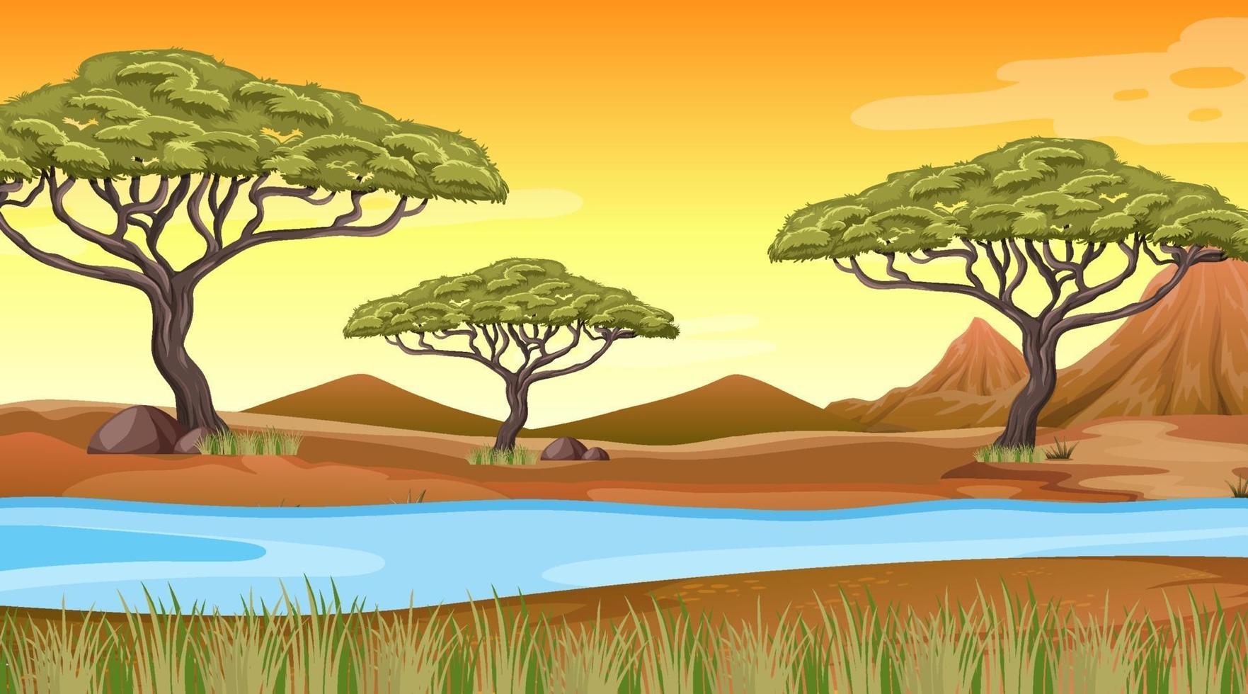 fondo de paisaje de bosque africano vector