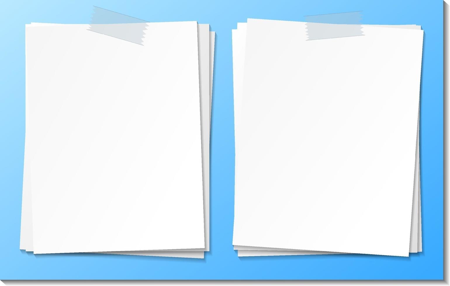 Set of empty sticky note paper template vector