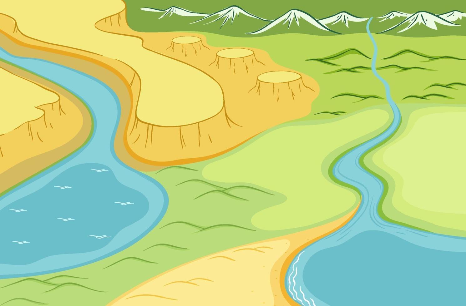 Top view of landscape with river vector