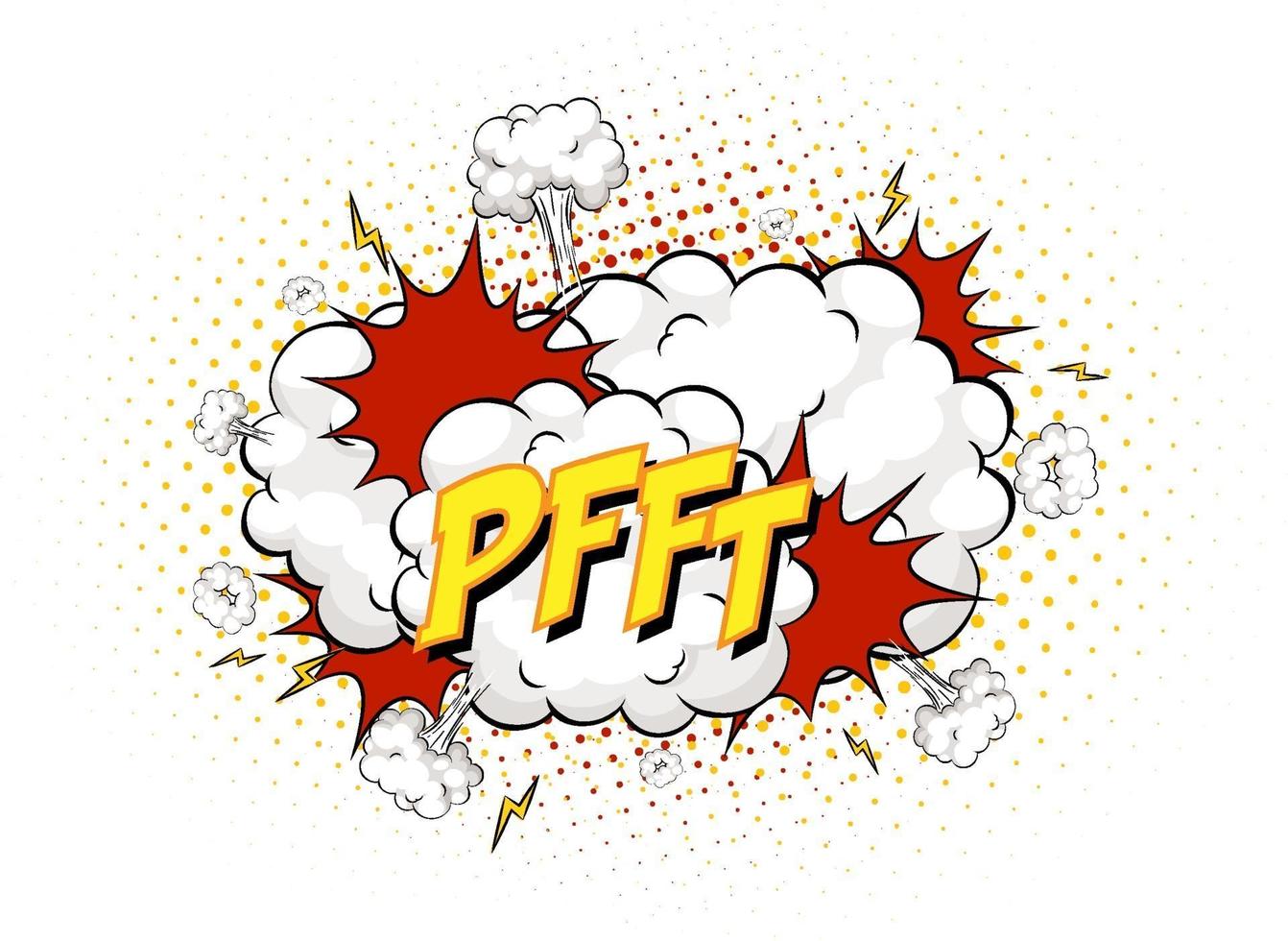 PFFT text on comic cloud explosion isolated on white background vector