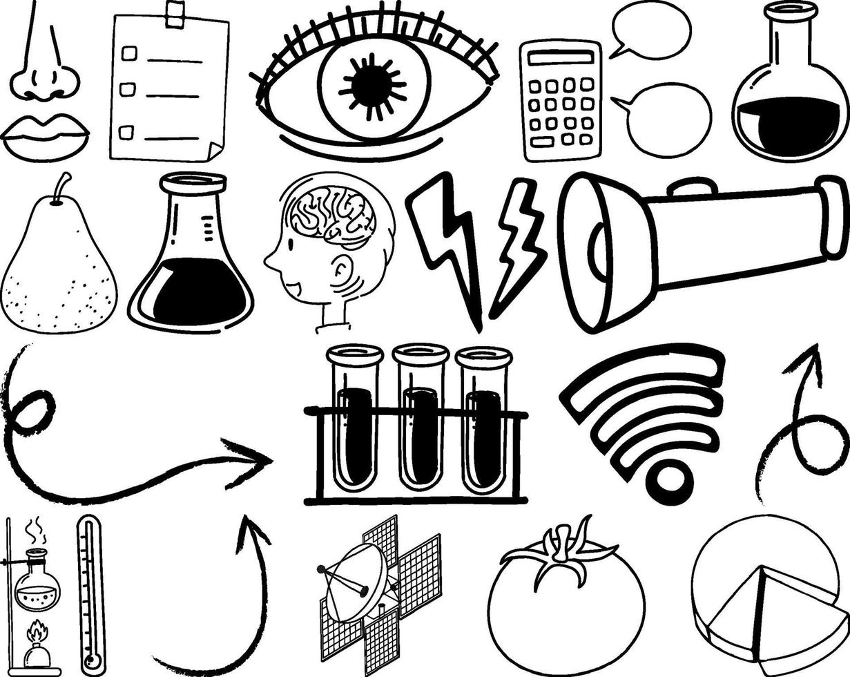 Set of item and symbol hand drawn doodle vector