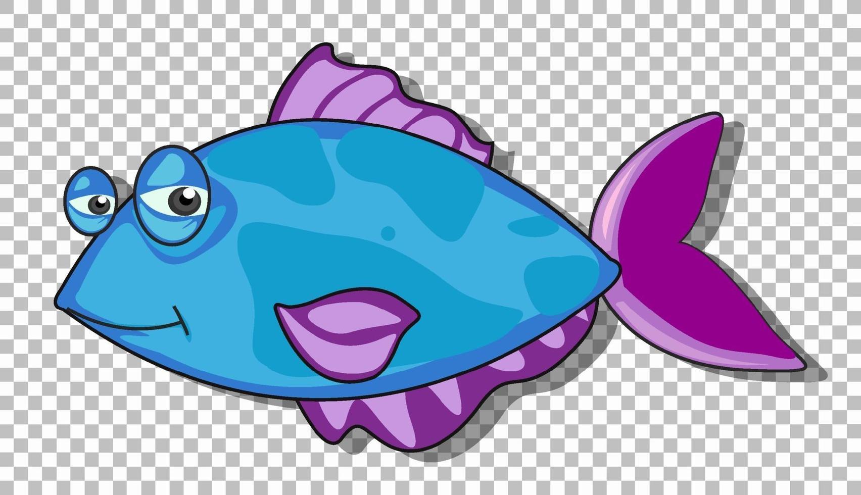 un personaje de dibujos animados de pescado aislado sobre fondo transparente vector