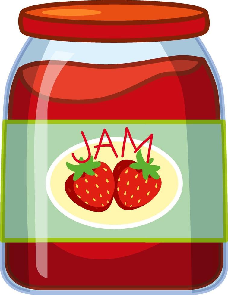 Strawberry jam on white background vector