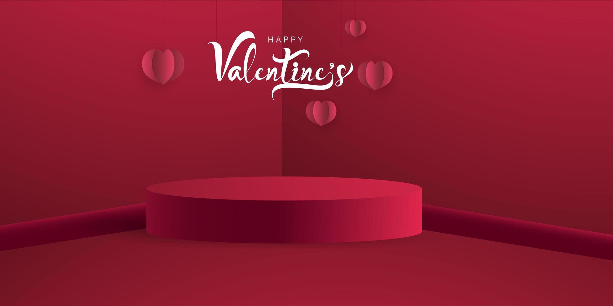 día de san valentín, plantilla de maqueta de banner. vector