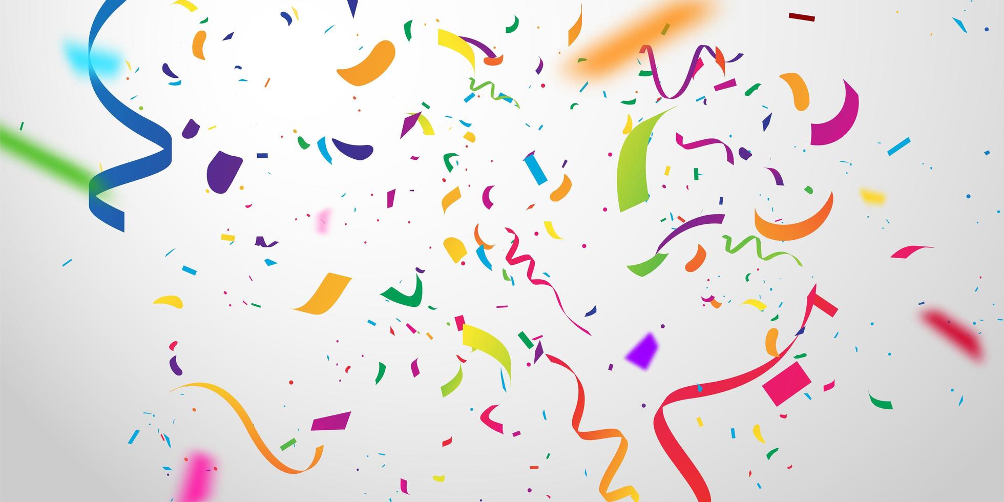 Confetti and colorful ribbons. Celebration background template vector