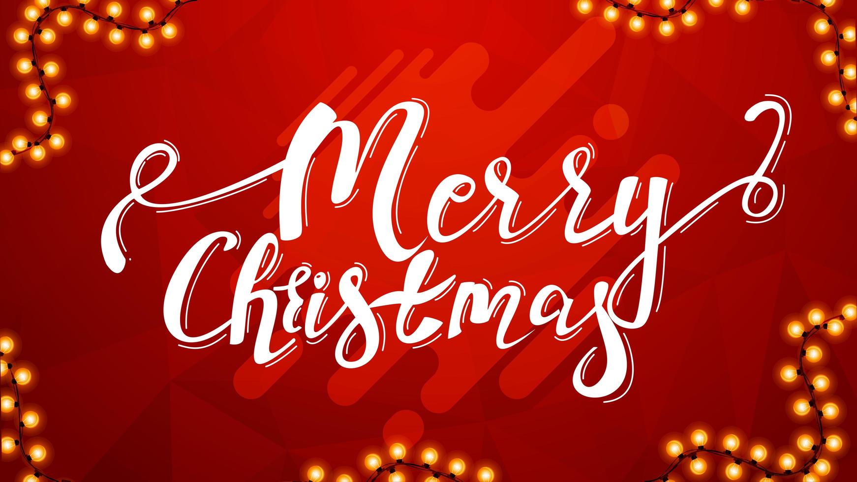 Merry Christmas, beautiful lettering on red background for your arts vector