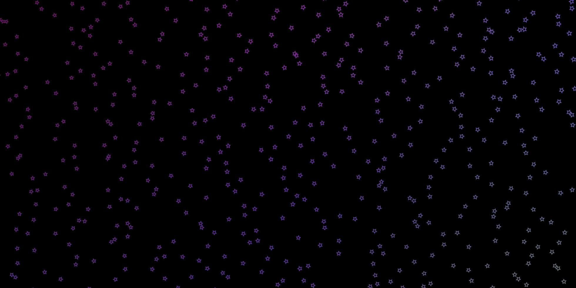 Fondo de vector multicolor oscuro con estrellas pequeñas y grandes.