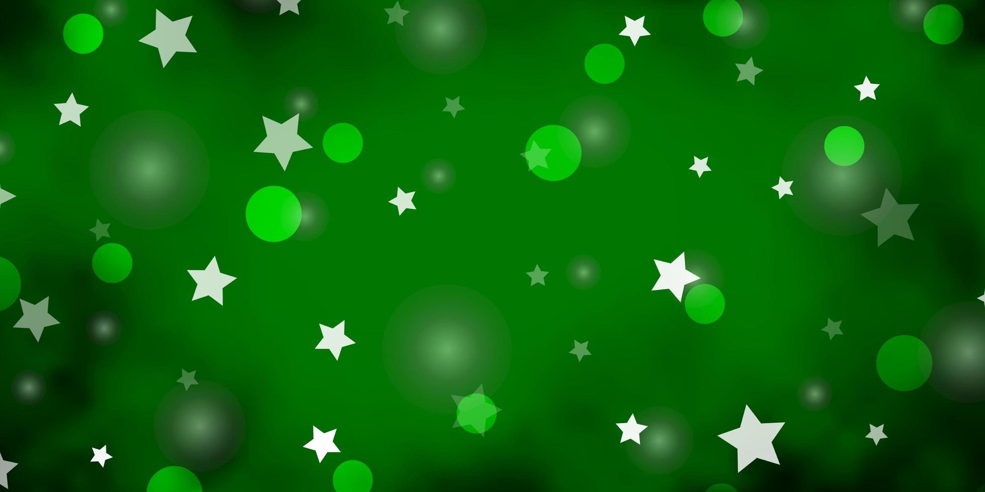 diseño de vector verde claro, amarillo con círculos, estrellas.