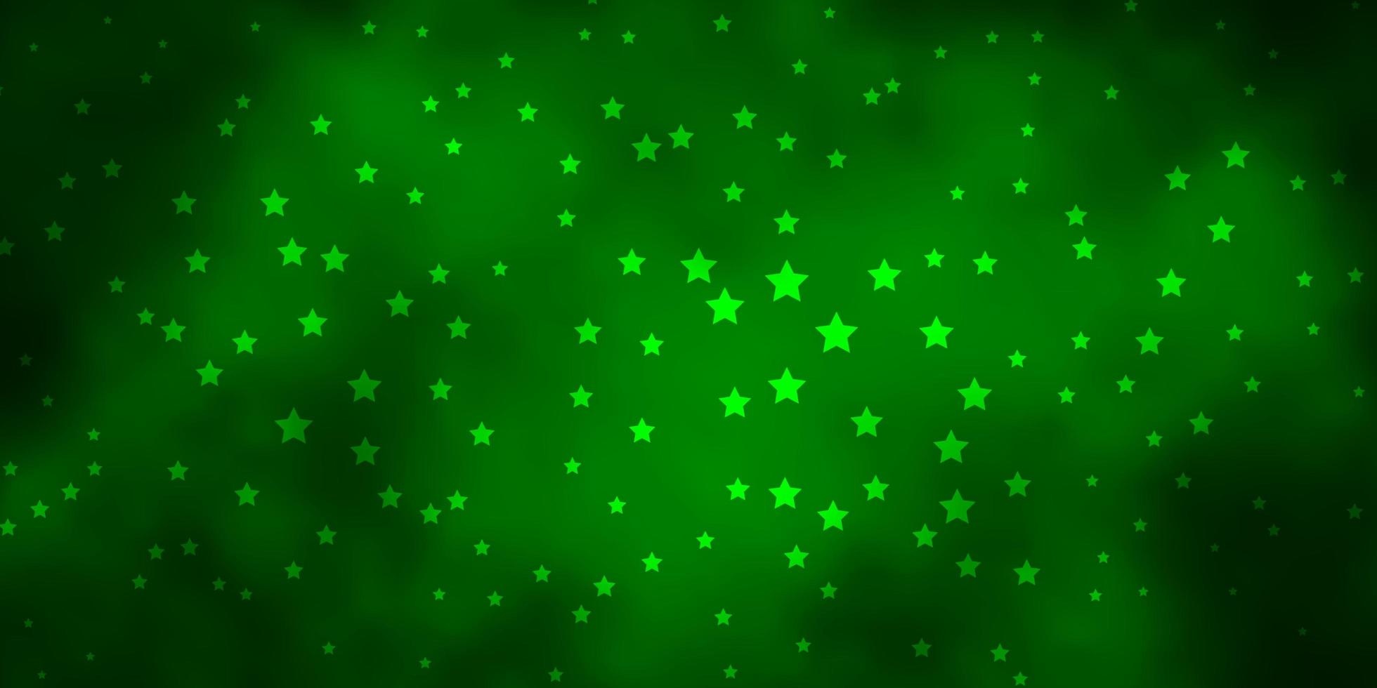 Dark Green vector pattern with abstract stars.