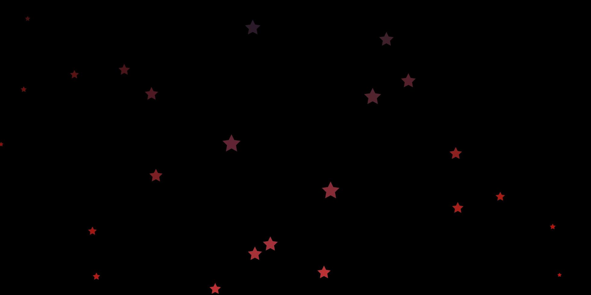 Dark Red vector background with small and big stars.