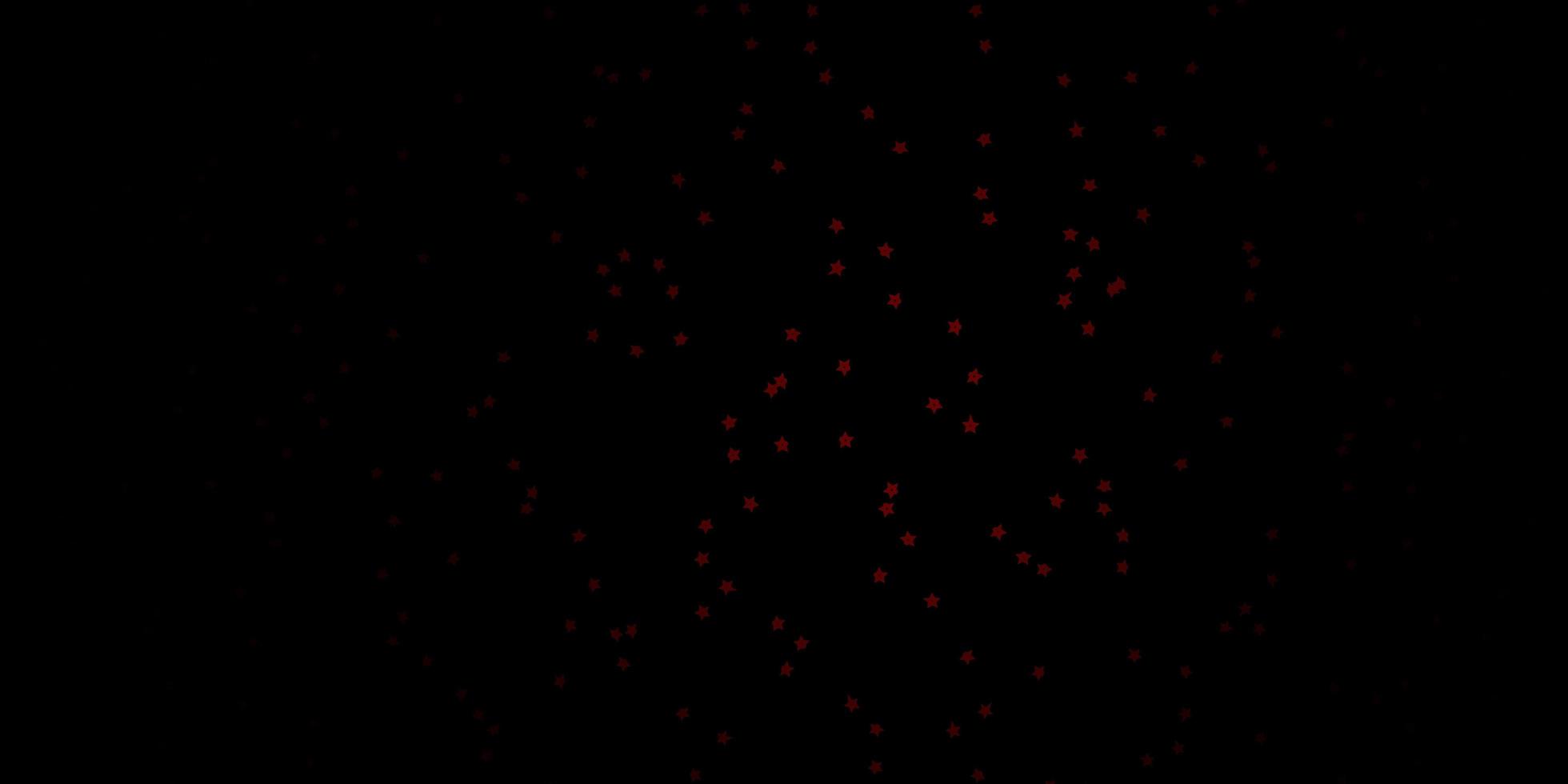 Fondo de vector rojo oscuro con estrellas pequeñas y grandes.