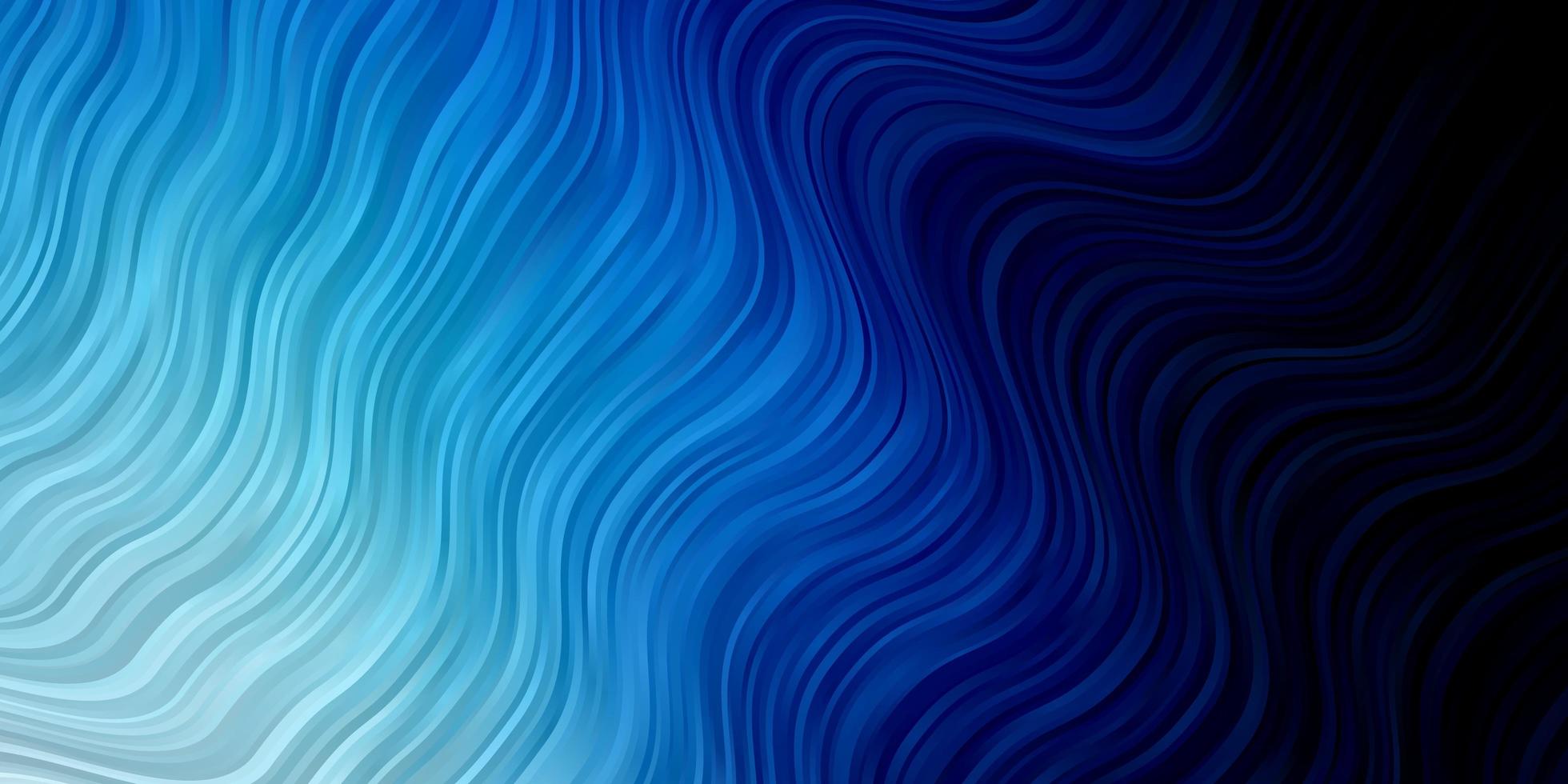 Dark BLUE vector background with curved lines.