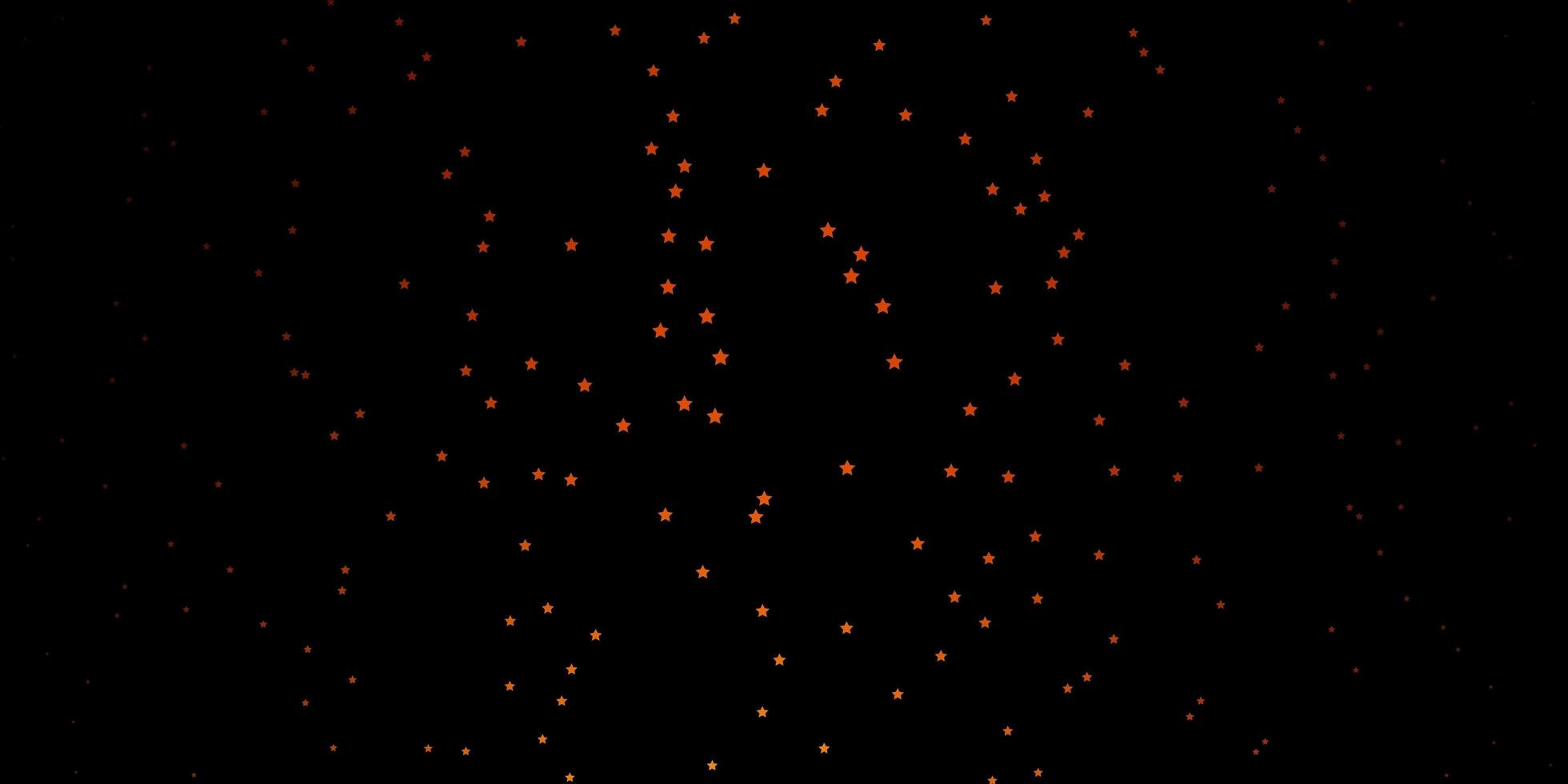 Plantilla de vector naranja oscuro con estrellas de neón.