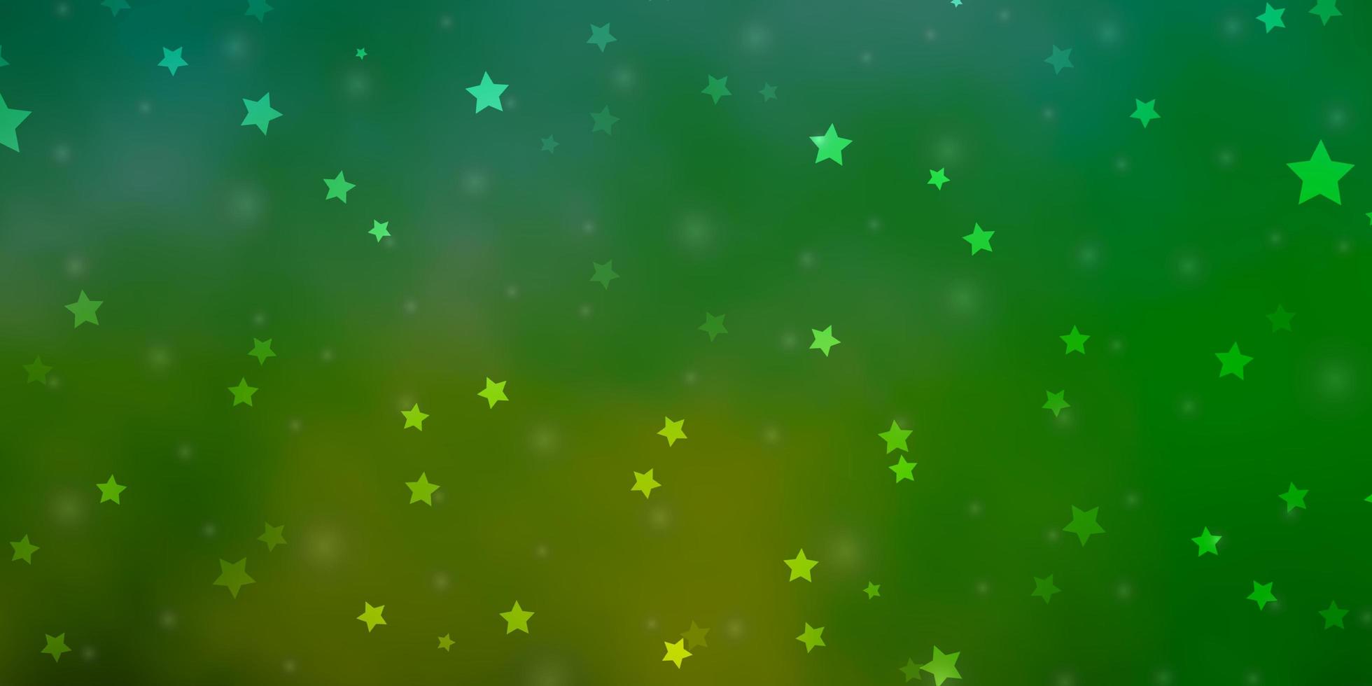 diseño de vector verde claro con estrellas brillantes.