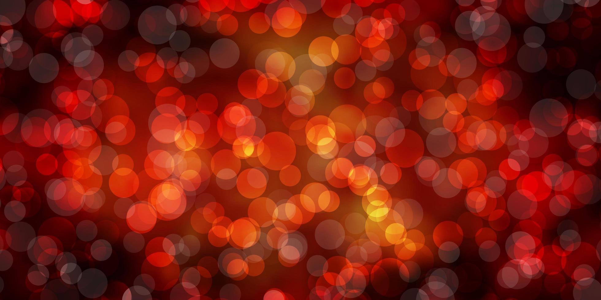 Dark Orange vector backdrop with circles.