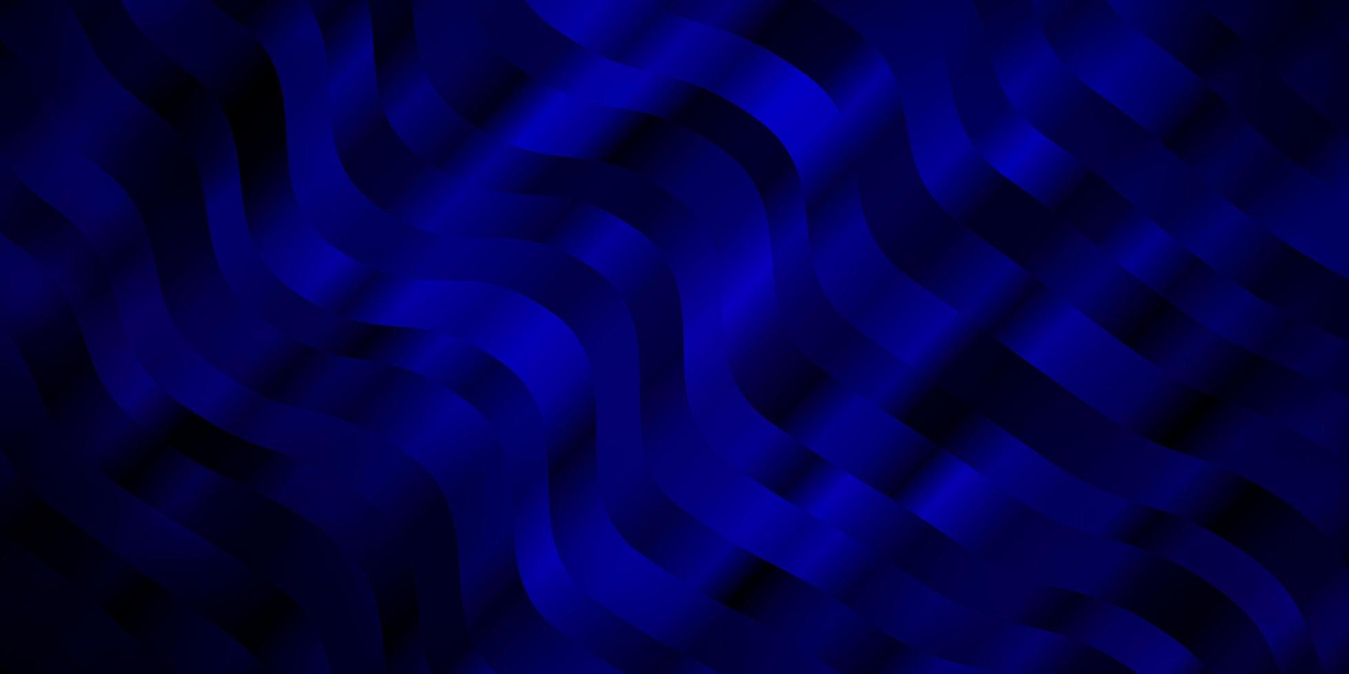 Dark BLUE vector background with curved lines.