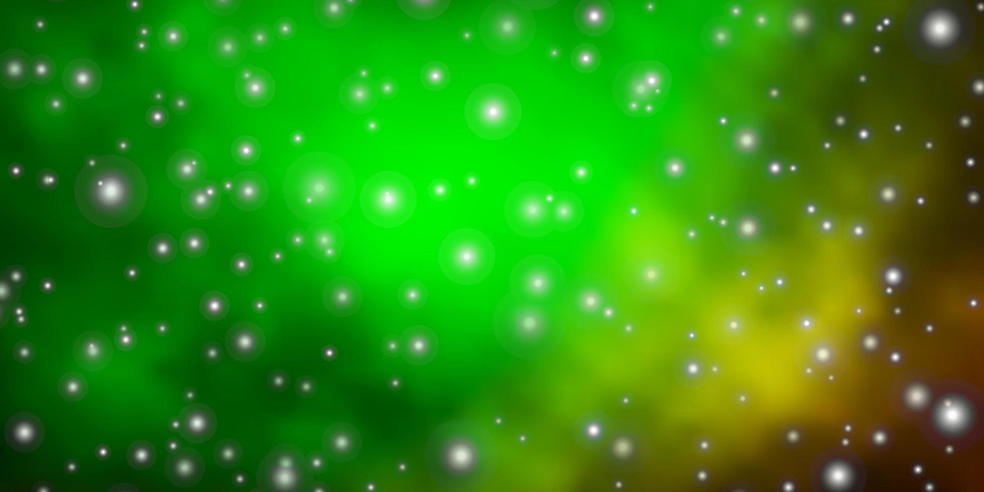 Dark Green vector layout with bright stars.