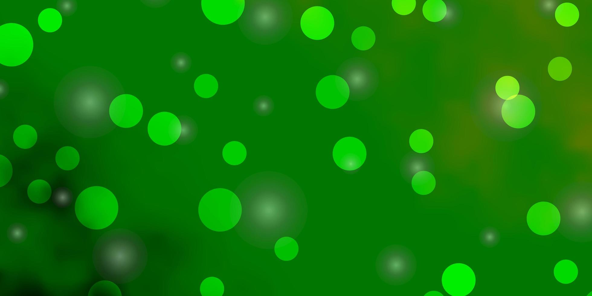 Light Green, Yellow vector layout with circles, stars.