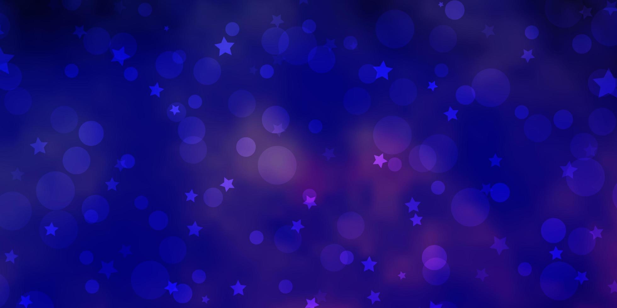 Fondo de vector púrpura oscuro con círculos, estrellas.