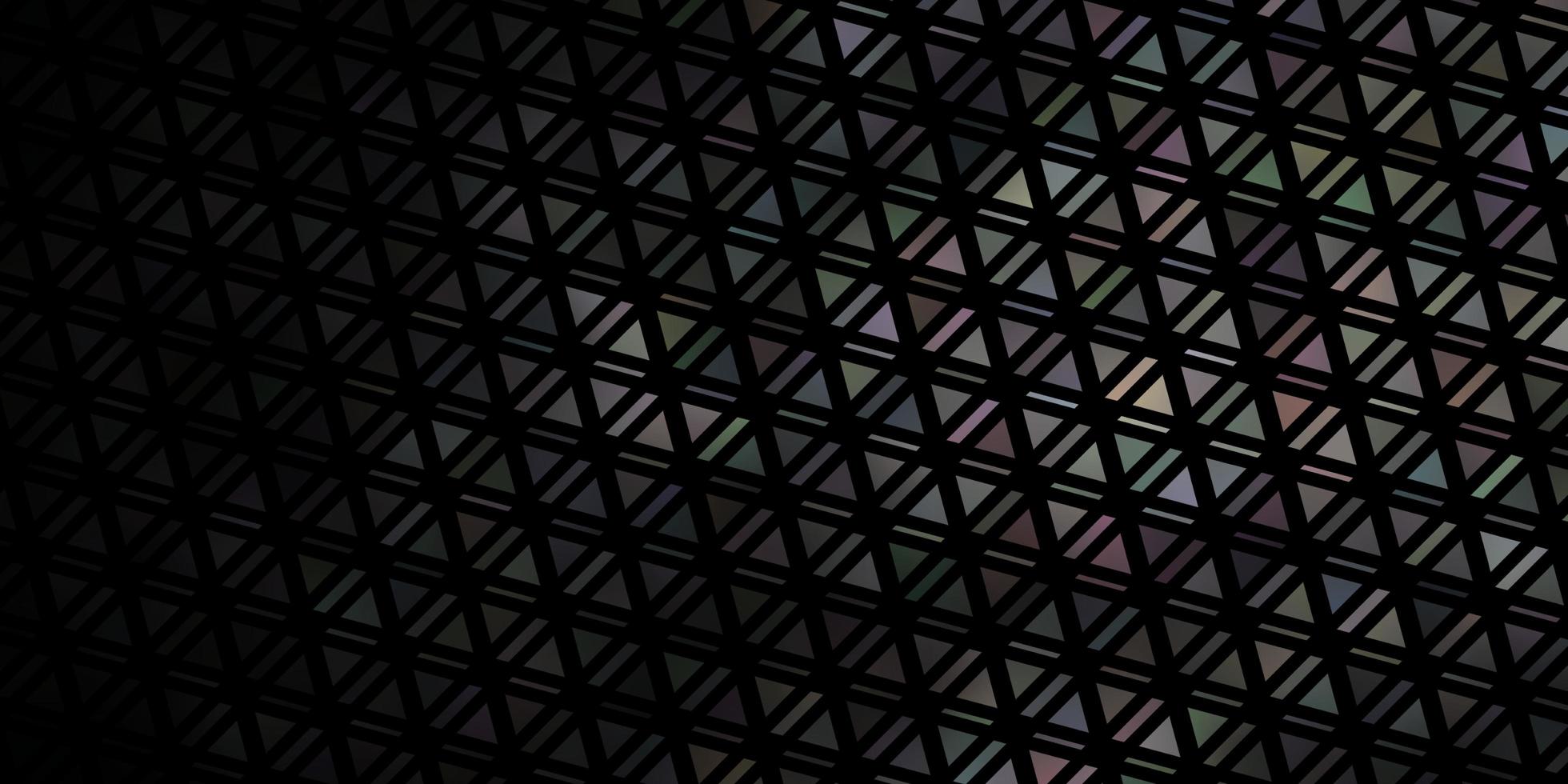 Dark Gray vector background with triangles.