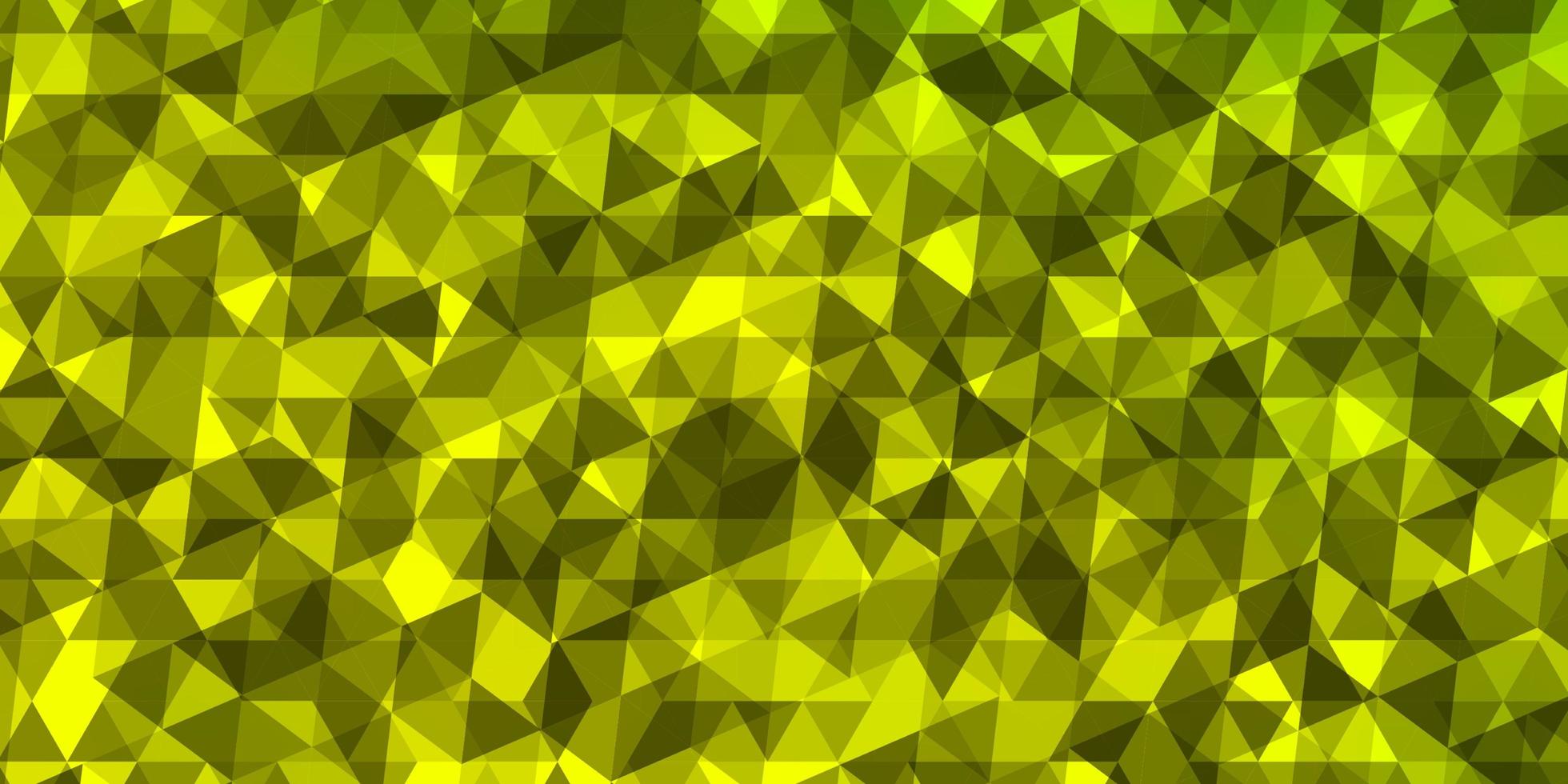 plantilla de vector verde claro, amarillo con cristales, triángulos.