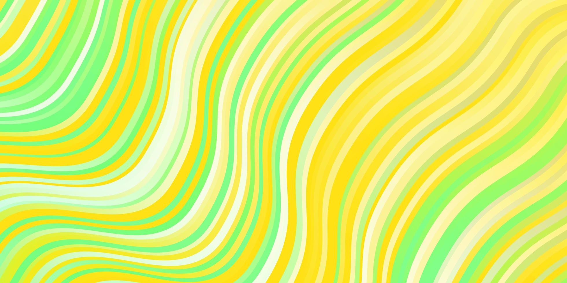 Light Green, Yellow vector pattern with curves.