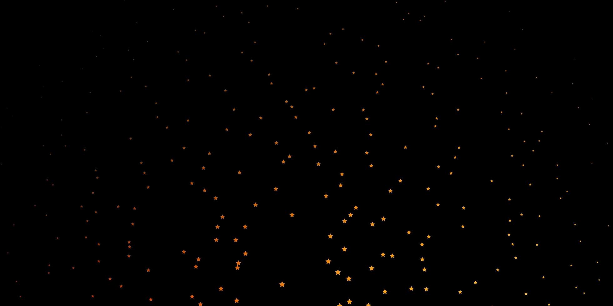 Fondo de vector naranja oscuro con estrellas pequeñas y grandes.