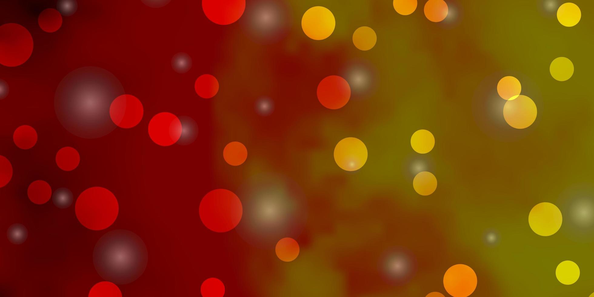 Light Orange vector texture with circles, stars.