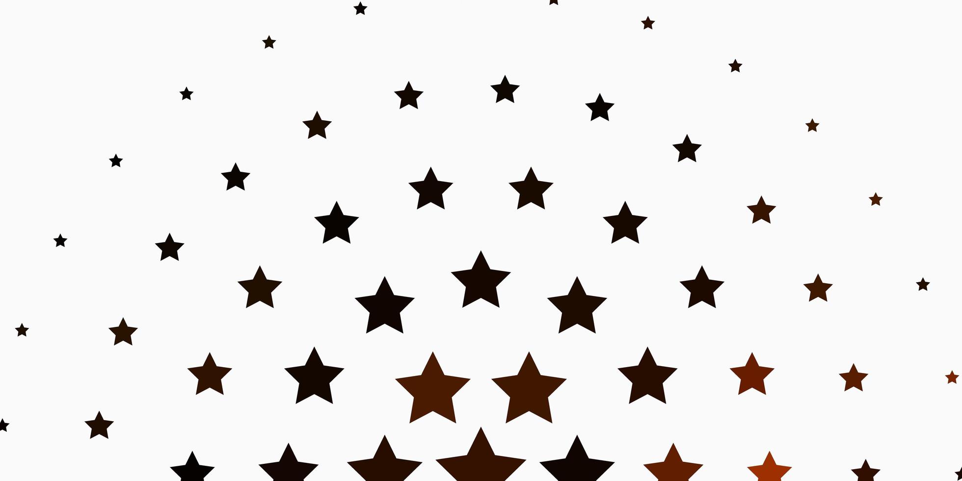 diseño de vector naranja claro con estrellas brillantes.