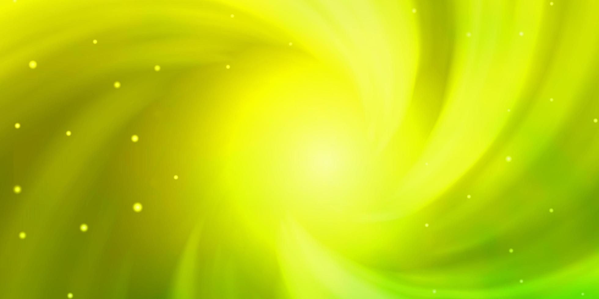 Light Green, Yellow vector layout with bright stars.