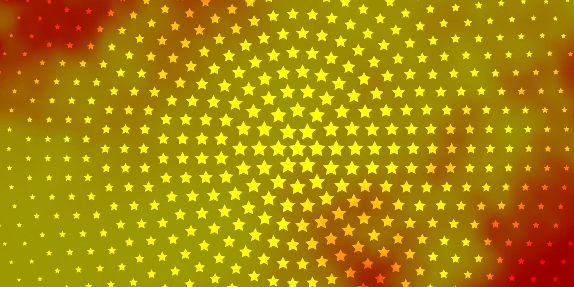 textura de vector naranja claro con hermosas estrellas.
